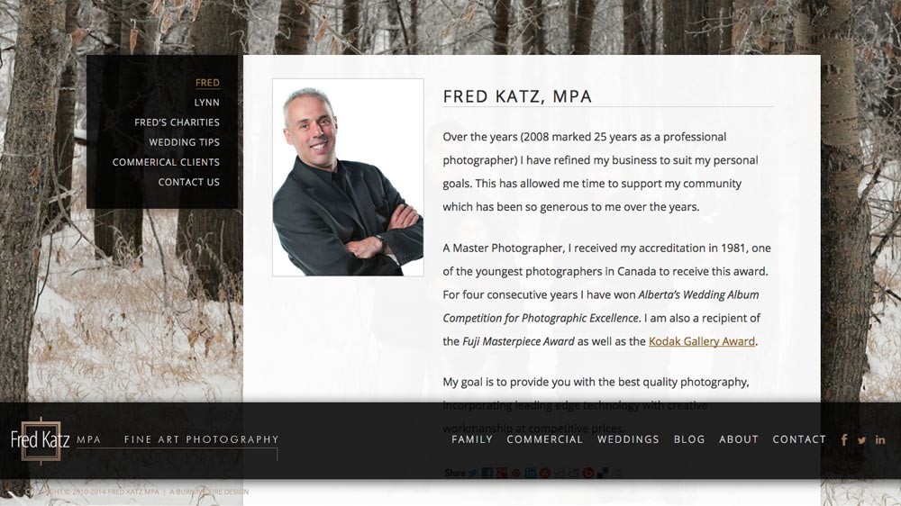 Web design and development, Fred Katz Photography