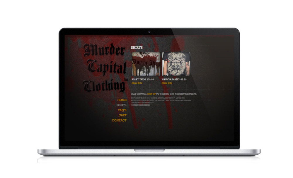 Web design and development, Murder Capital Clothing Inc.
