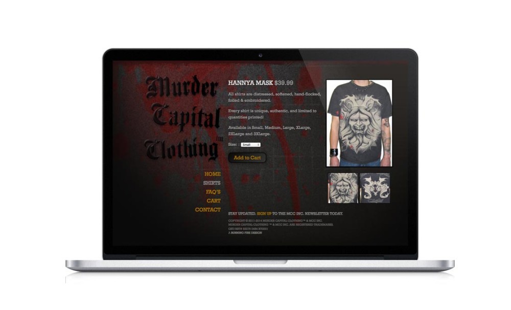 Web design and development, Murder Capital Clothing Inc.